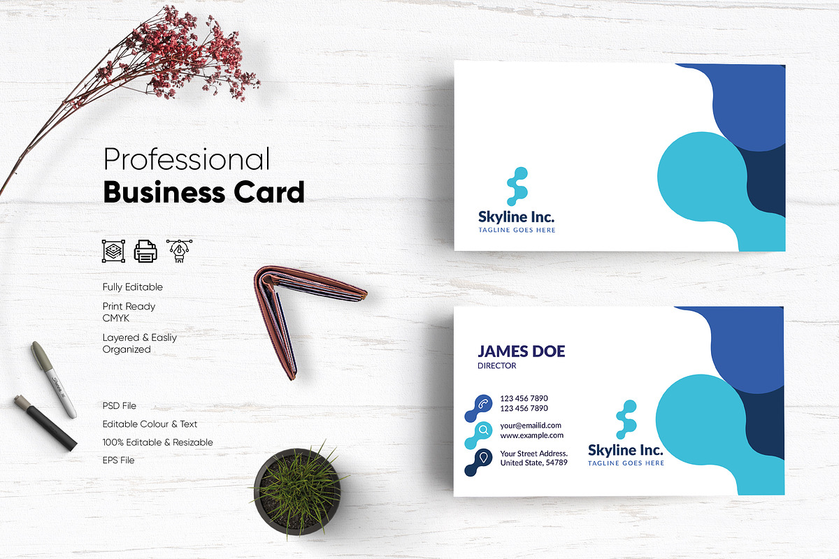 Awesome Business Card Template, a Business Card Template by BdThemes (Photo 1 of 3)