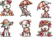 Whimsical Summer Beach Dog Clipart, an Illustration by Designking (Thumbnail 3 of 5)