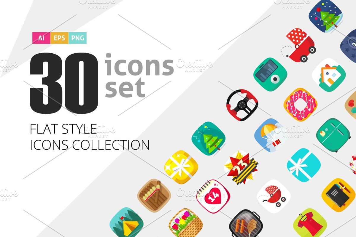 Flat Vector Icons Collection, an Icon by vladwel (Photo 1 of 5)