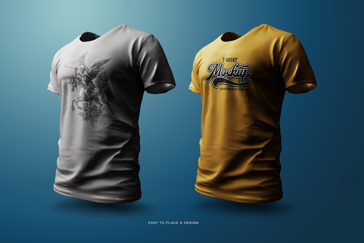 Realistic T-Shirt Mockup, an Apparel Mockup by Fortunes Co (Photo 2 of 3)
