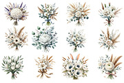 Watercolor White Boho Wedding Floral, an Illustration by Designworld (Thumbnail 3 of 5)