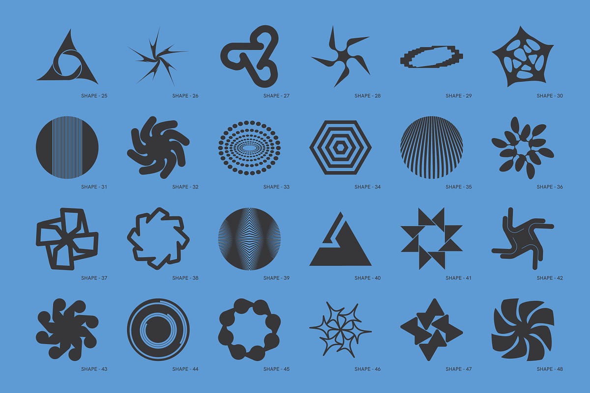 120 Abstract Geometric Shapes. Part2, a Graphic by Vanzyst