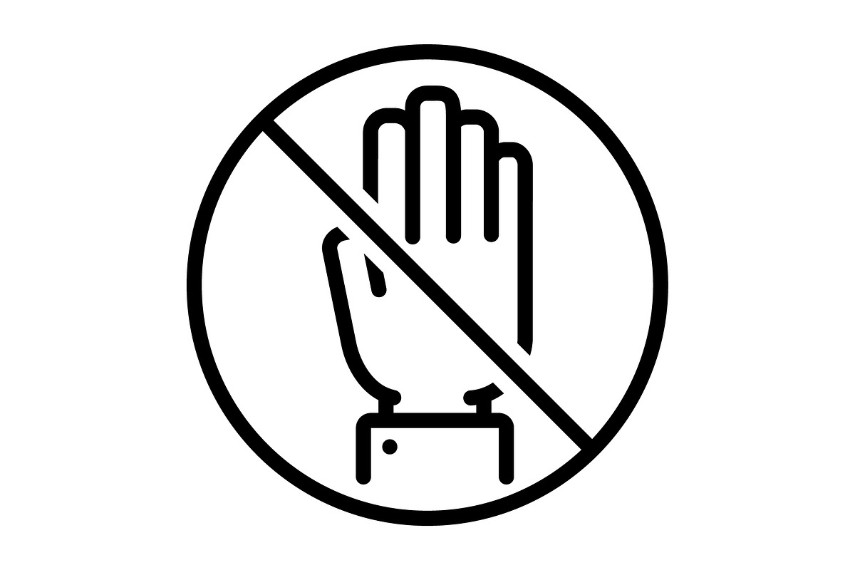 No touch black line icon, an Outline Icon by Web Incredible