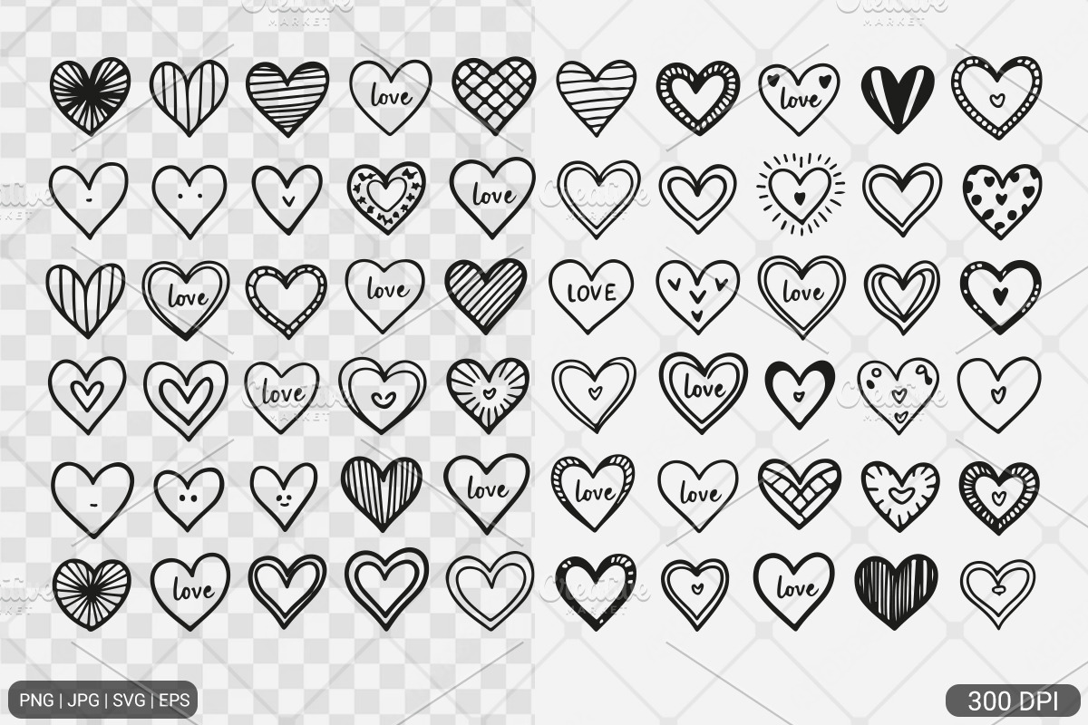 Doodle Heart SVG Set, a Background Photo by Actual Pixel (Photo 3 of 3)