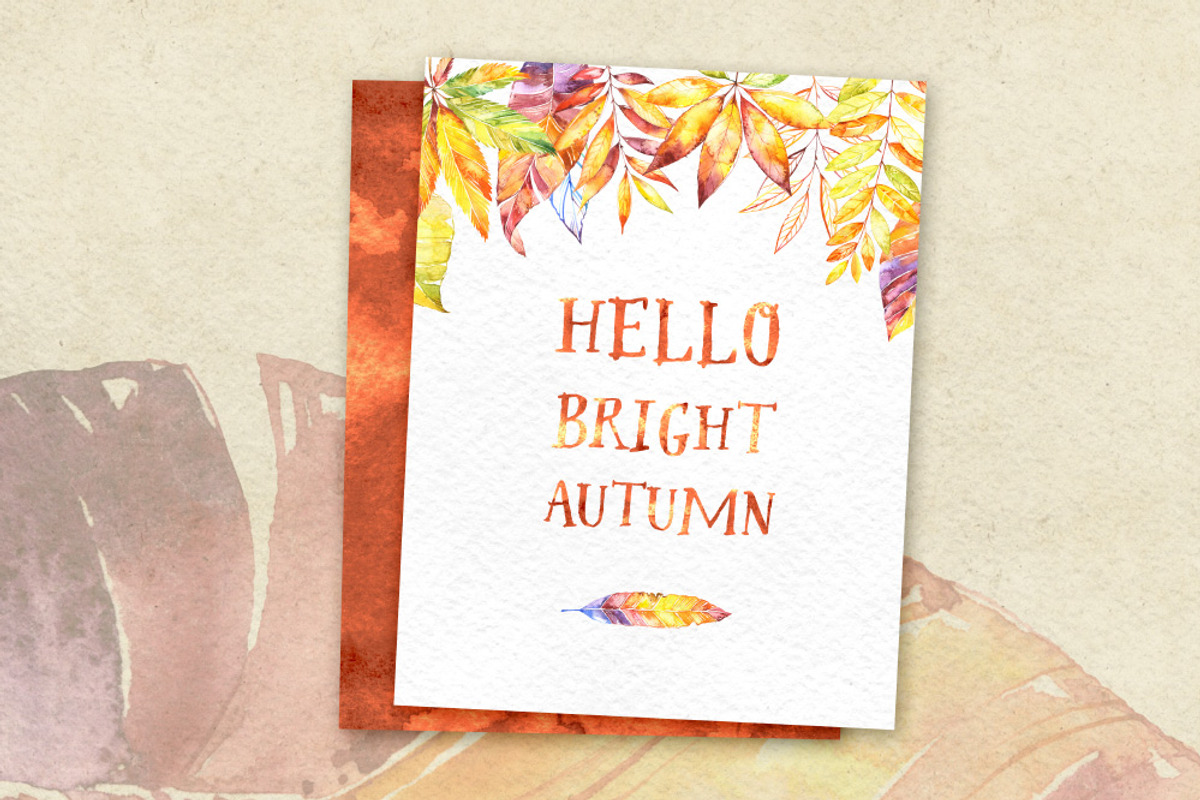 Bright Autumn. Watercolor collection, an Illustration by OctopusArtis (Photo 5 of 6)