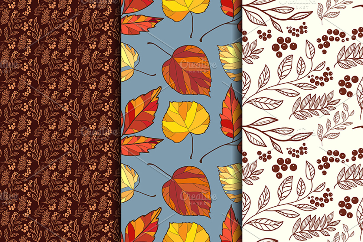 Autumn pattern set preview 4