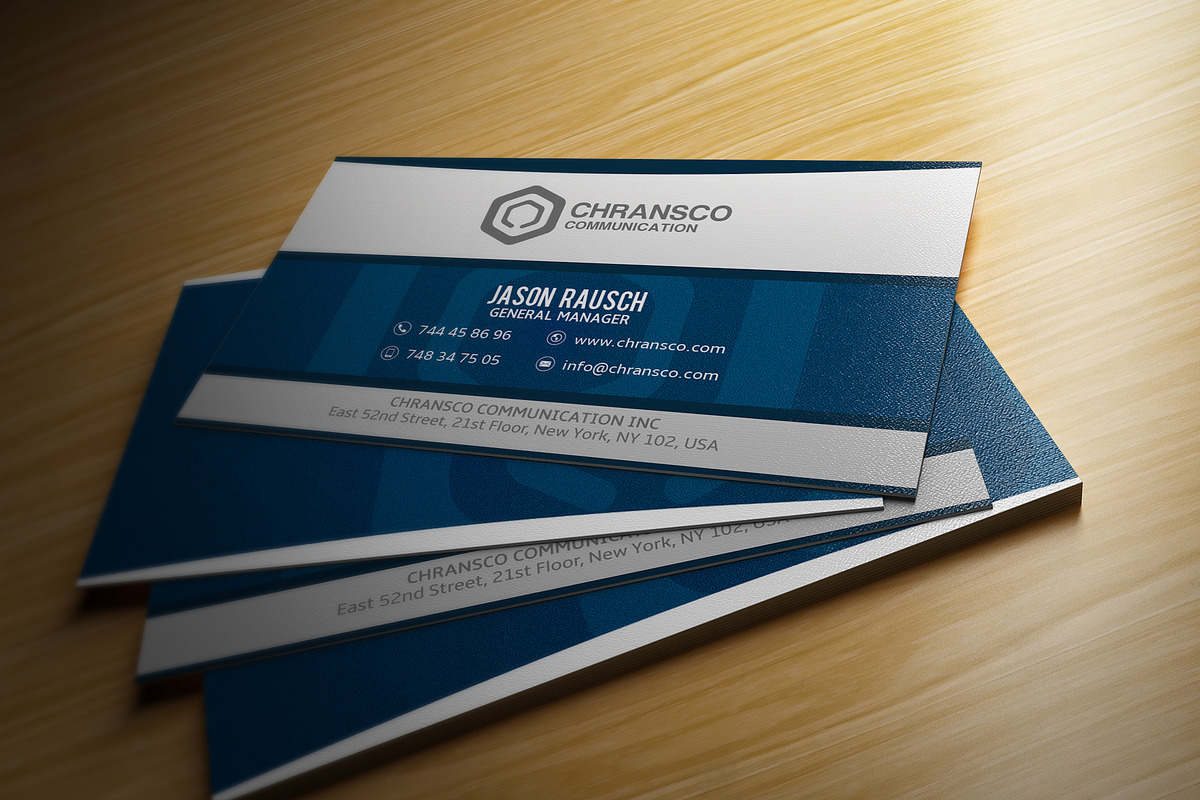 White And Blue Business Card, a Business Card Template by Marvel (Photo 3 of 3)