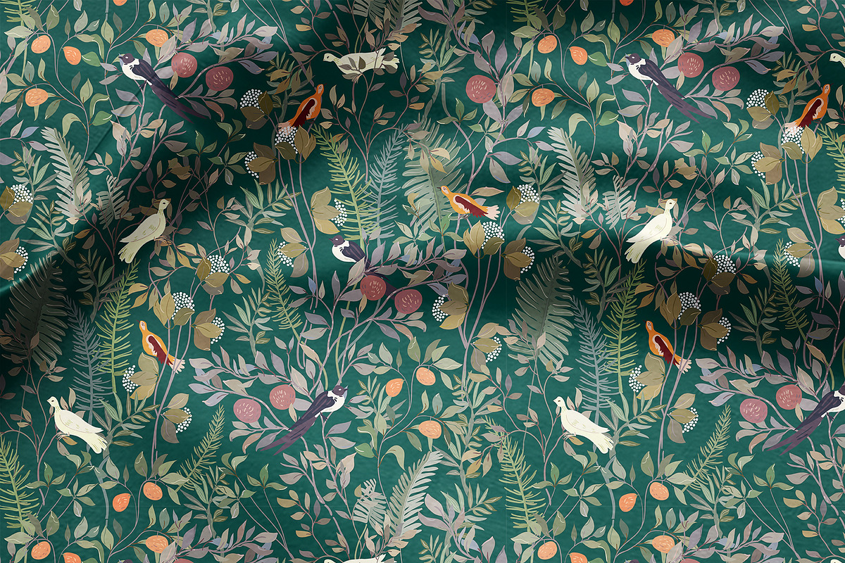 Bird garden seamless vector +clipart, a Pattern Graphic by PatternsBlooming (Photo 4 of 9)