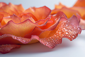 Close-up of a delicate orange rose petal adorned with glistening water droplets, a Background Photo by ImageMir