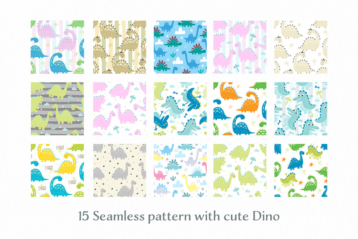 Cute Dino! Dinosaur Patterns., a Pattern Graphic by Irene_Boiko_ART (Photo 2 of 4)