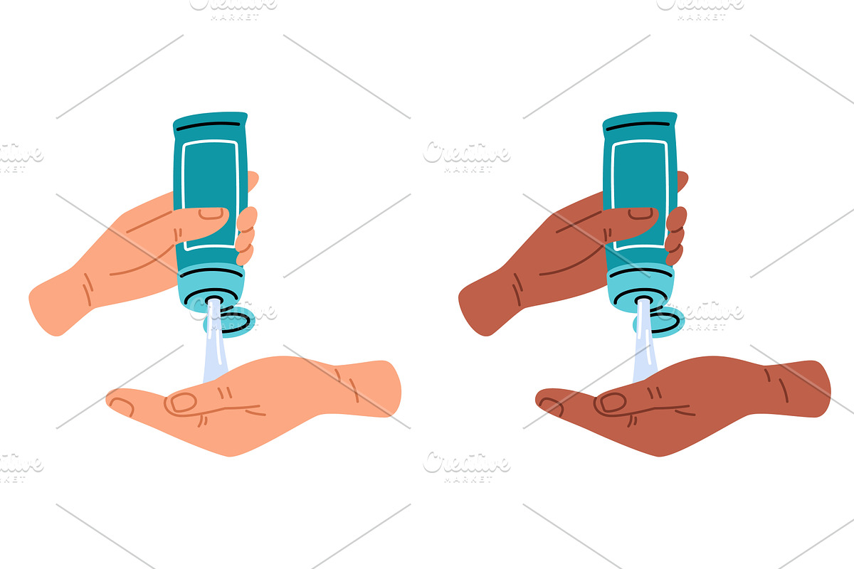 Womens hands squeeze face or body, an Object Illustration by Vectorbuum