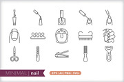 Minimal nail icons, an Outline Icon by Picture Window (Thumbnail 1 of 5)