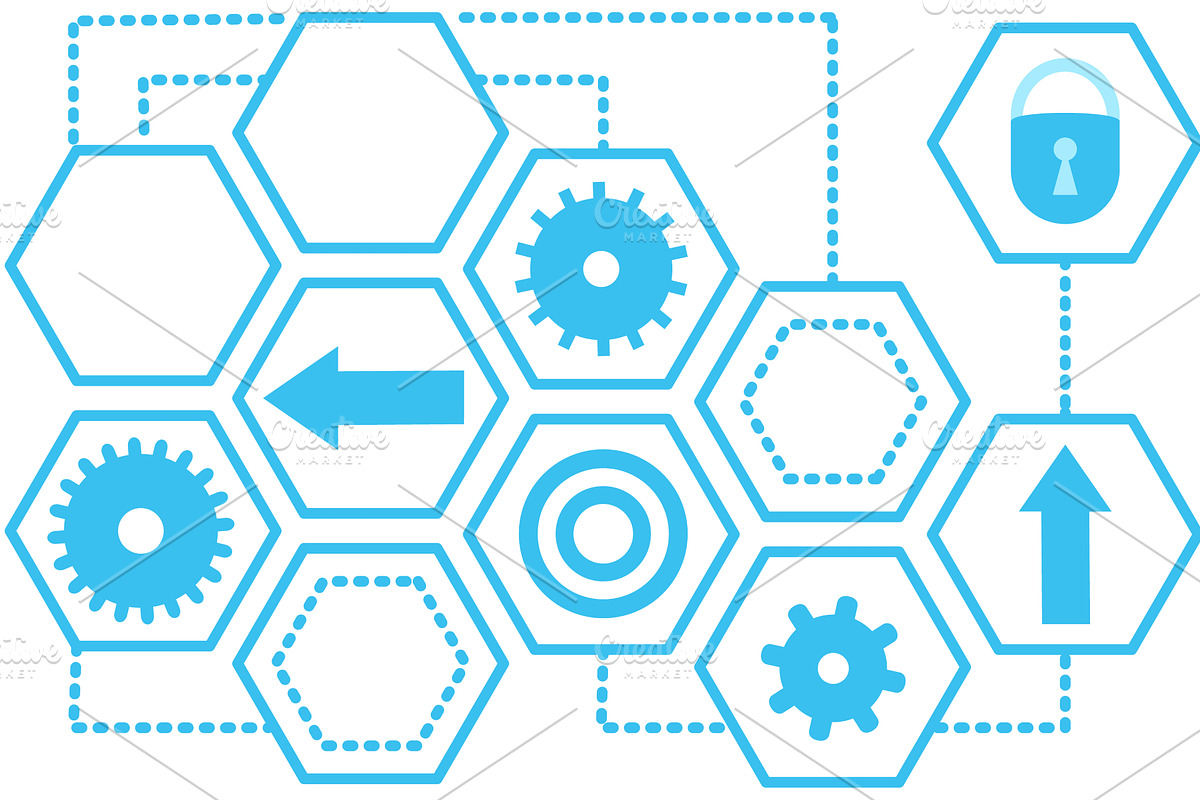 Computer app, shortcut icons on, a Technology Illustration by robuart