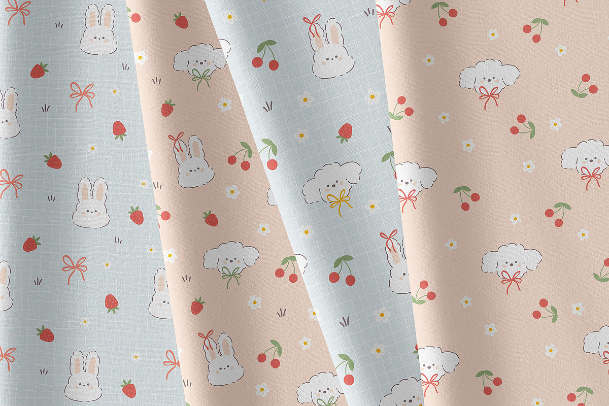 Berry Bunny Puppy Seamless Patterns, a Pattern Graphic by Svitlana Kharchuk (Photo 11 of 11)