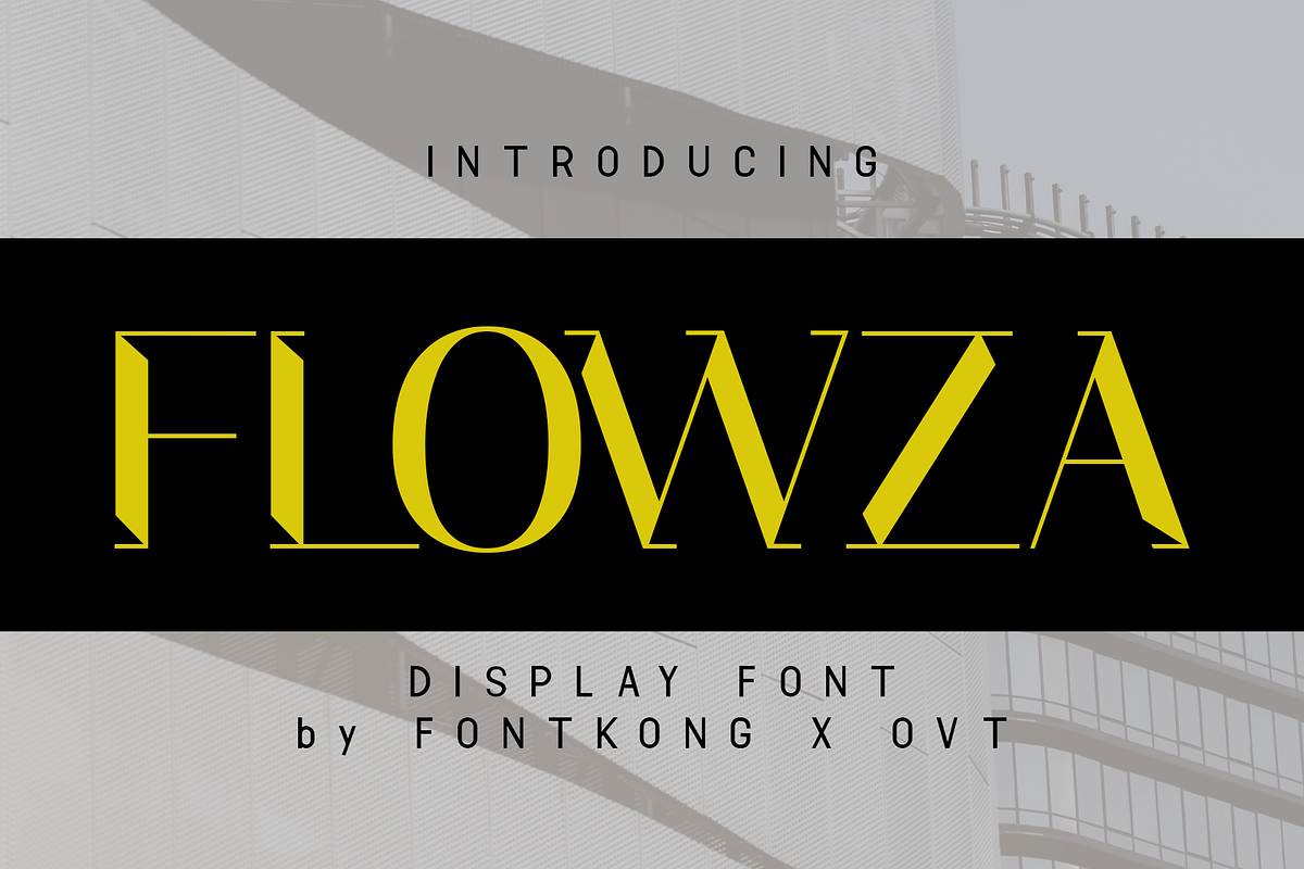 Flowza - A Dynamic Display Font, a Serif Font by overlaytemplates (Photo 1 of 5)