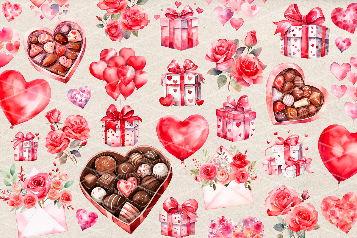 Valentine's day clipart and frames, an Illustration by VeronikaArt (Photo 2 of 7)