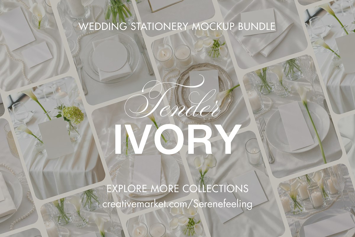 Tender Ivory Wedding Mockup Bundle, an Advertising Mockup by Serenefeeling (Photo 14 of 14)