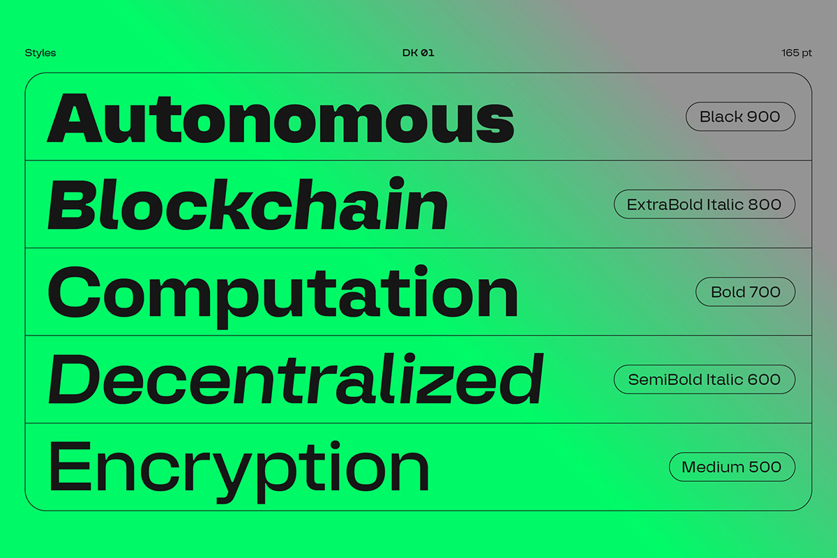 DK 01 - Typeface Family, a Sans Serif Font by DKType Foundry (Photo 5 of 18)