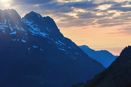 Sunset mountain landscape (Timmelsjoch, Austria ), a Nature Photo by YuriyB