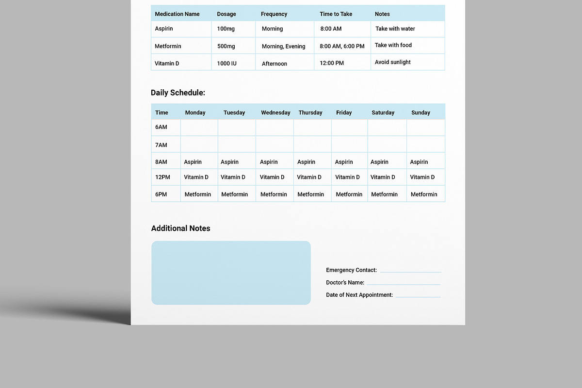 Medication Schedule Template, a Stationery Template by MightyDesign (Photo 5 of 7)