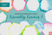 Watercolor Friendly Frames 1 PNG, an Object Graphic by LittleAcornGraphics (Thumbnail 5 of 6)