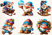 Funny Christmas Gnome Clipart Bundle, an Illustration by DreamCafeArt (Thumbnail 4 of 6)