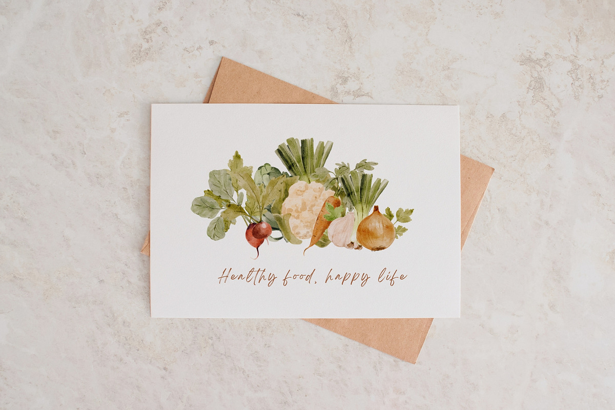 Watercolor Vegetables Collection, a Food Illustration by Jenteva Art (Photo 14 of 15)