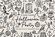 Halloween Party Clipart, Spooky, a Seasonal Illustration by The October Creative (Thumbnail 1 of 6)