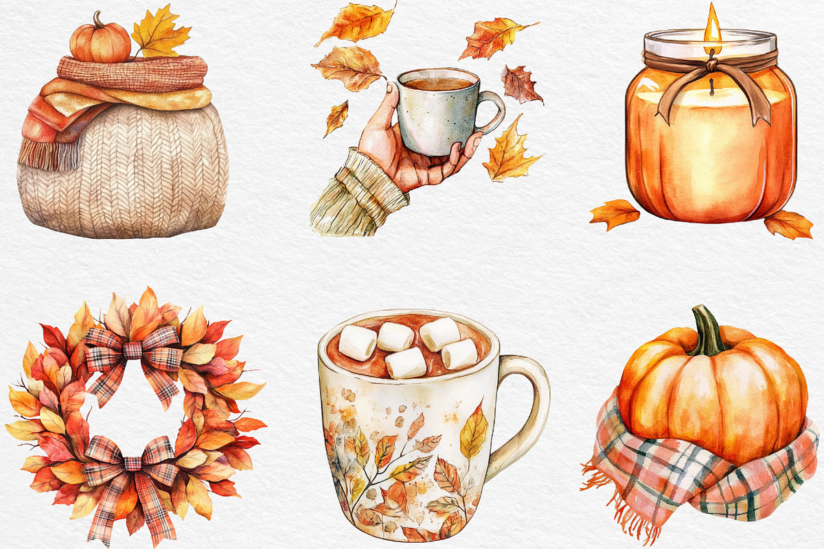 Cozy Autumn Sublimation Clipart, an Illustration by Black Bird Studio (Photo 2 of 6)