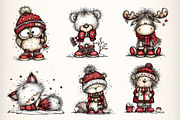 Whimsical Winter Clipart Bundle, an Illustration by Dream Creation (Thumbnail 3 of 7)
