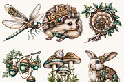 Steampunk Forest Clipart Bundle, a Seasonal Illustration by BusyDaydesign (Thumbnail 3 of 9)