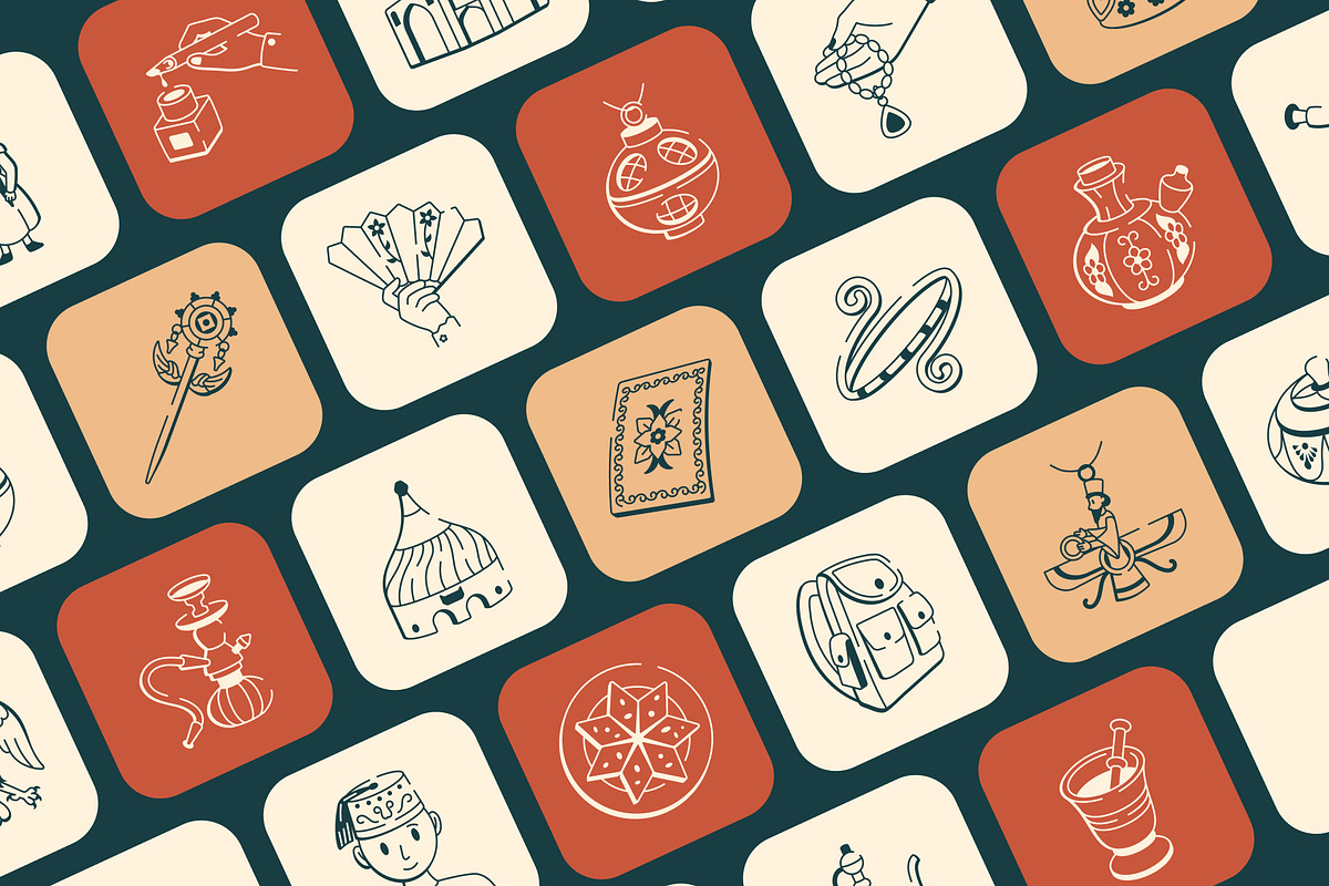 Persian Art Drawing Set, an Outline Icon by Vectors Market (Photo 6 of 8)