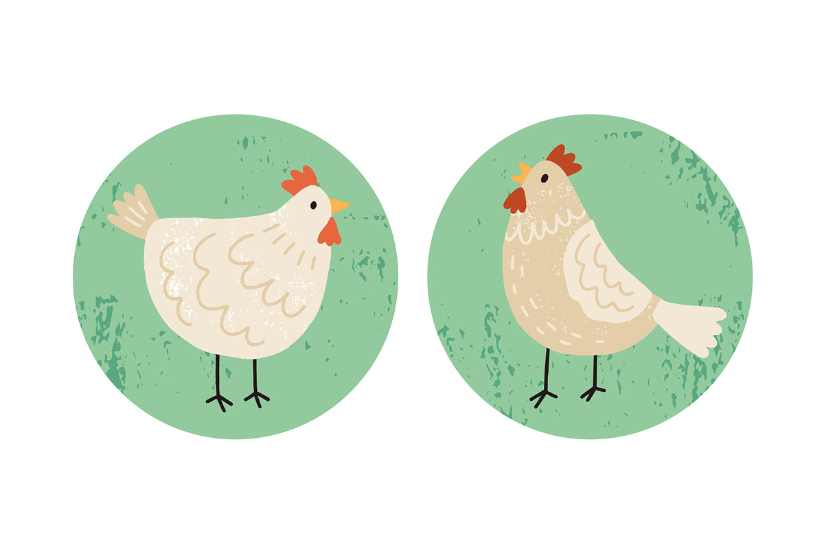 Hens and a basket of eggs, an Animal Illustration by Good Studio (Photo 3 of 3)