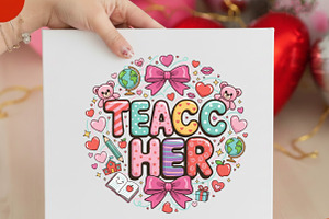 Preppy Teacher Valentine Png, Coquet, an Illustration by Designking