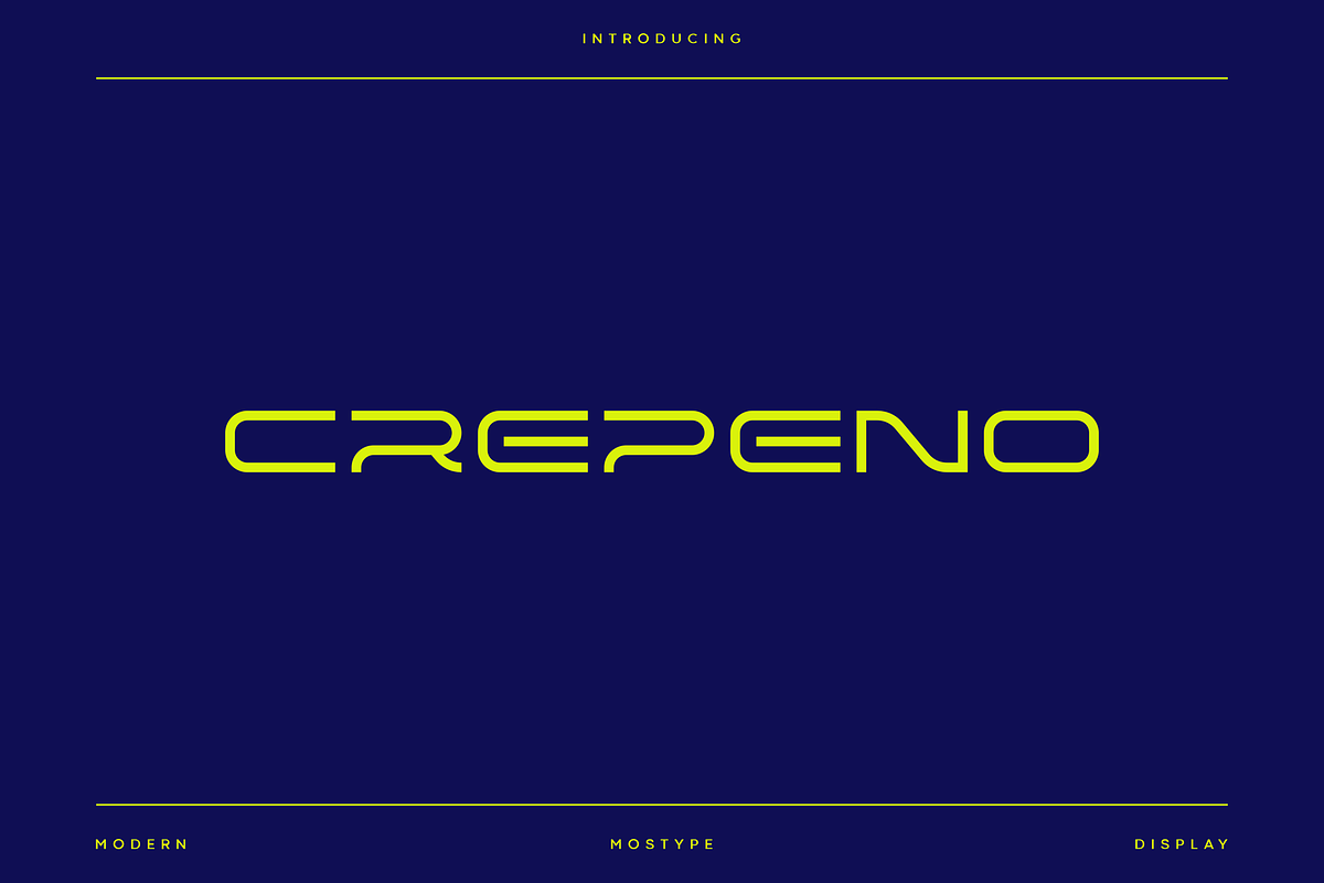 Crepeno - Modern Futuristic Typeface, a Font by Letterna (Photo 1 of 4)