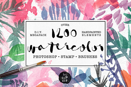 1200+ Watercolor PS Stamp Brushes