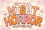 Night Horror is a Halloween font, a Sans Serif Font by Brown Cupple (Thumbnail 1 of 6)