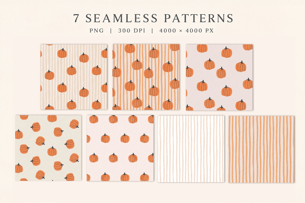Pumpkin Pattern Collection, a Pattern Graphic by Katie Lisker (Photo 2 of 3)