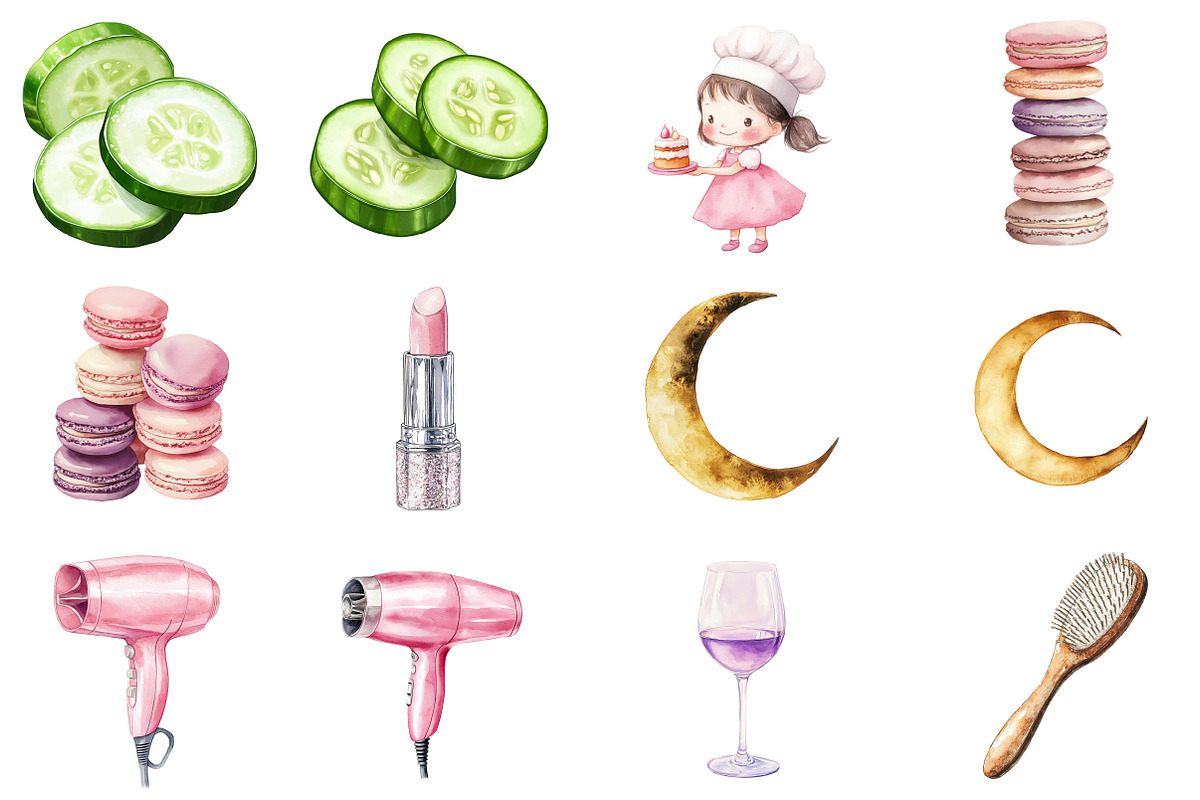 Watercolor Self-Care Clipart Bundle, an Illustration by CitraGraphics (Photo 4 of 5)