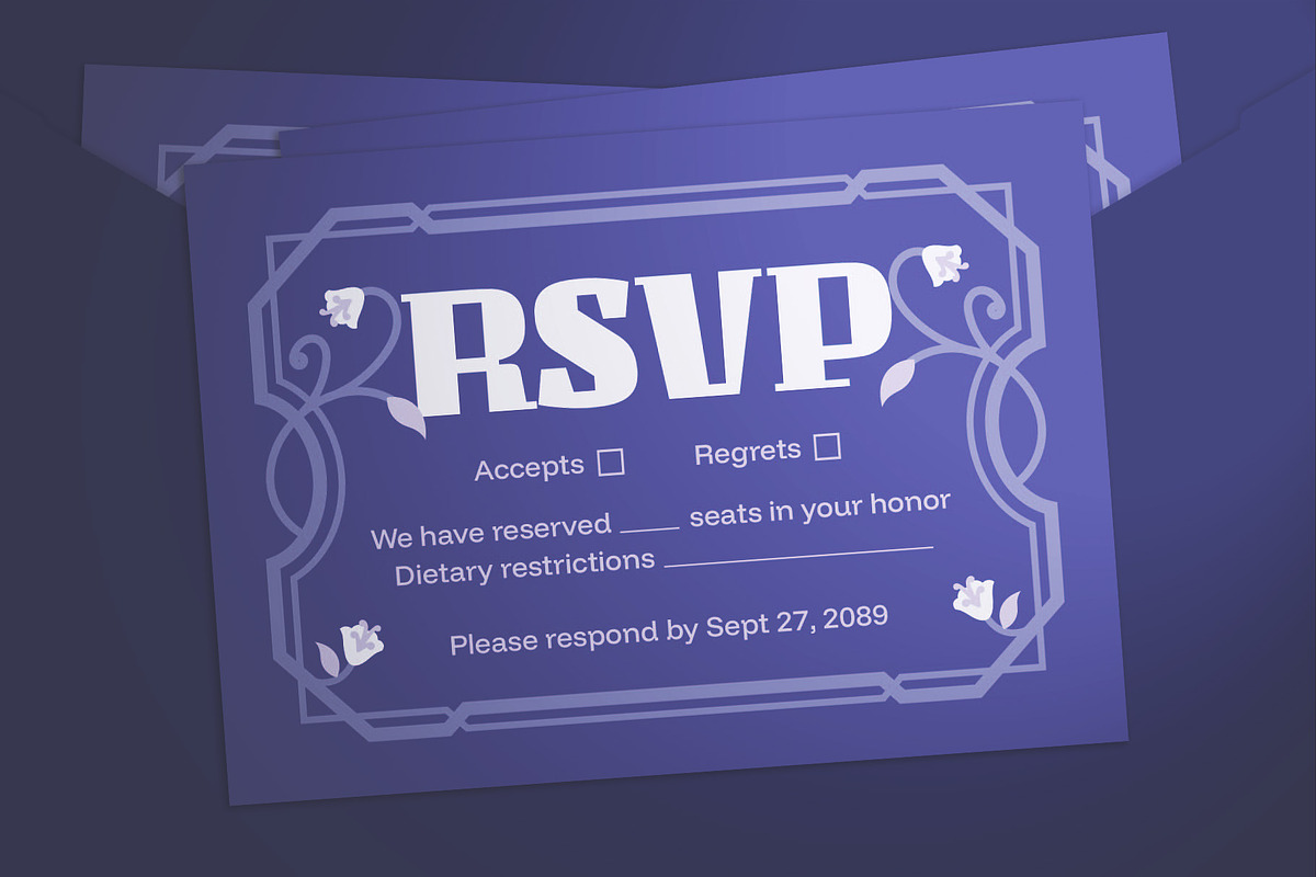 Purple Bold Wedding Invitation Suite, an Invitation Template by The Good Store (Photo 3 of 4)