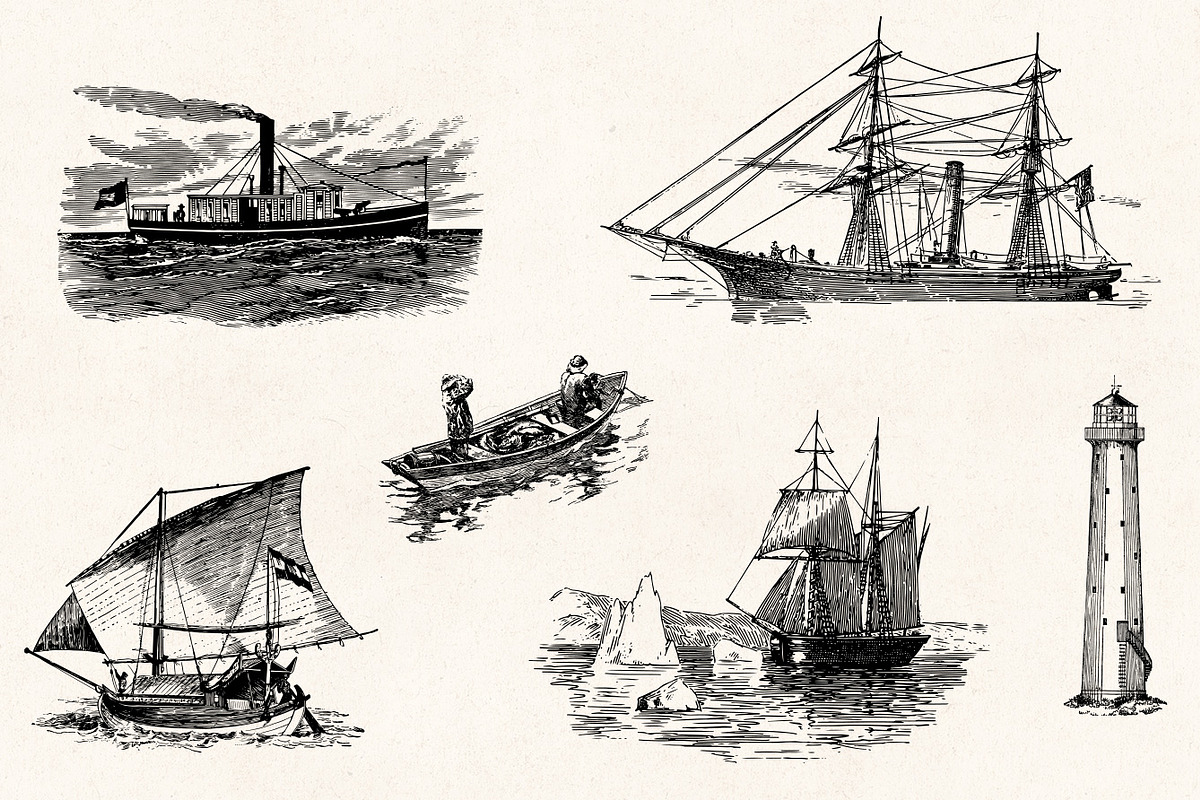 Nautical Engraving Illustrations, an Illustration by Graphic Goods (Photo 4 of 10)