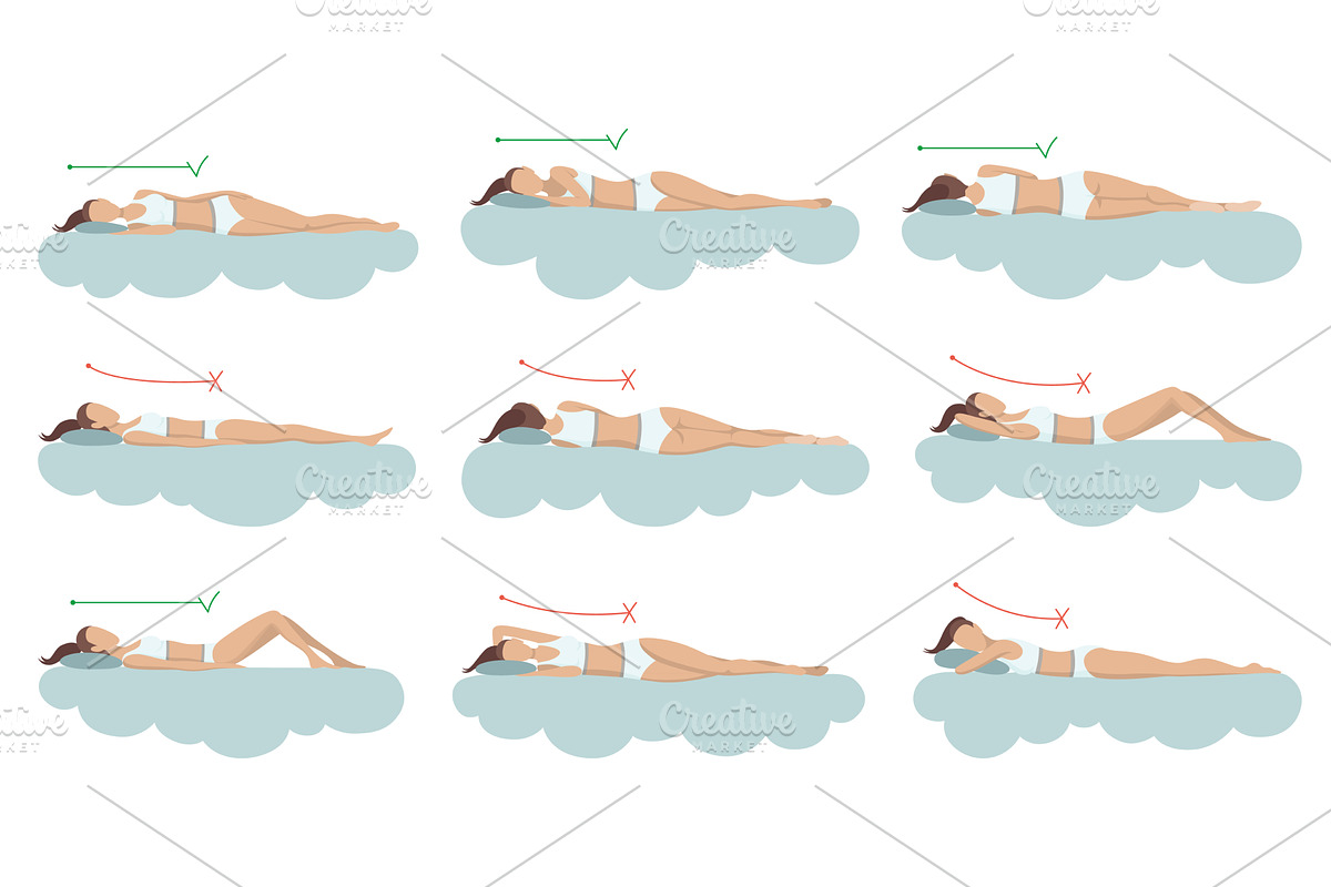 Correct and incorrect sleeping, an Object Illustration by Things for designers