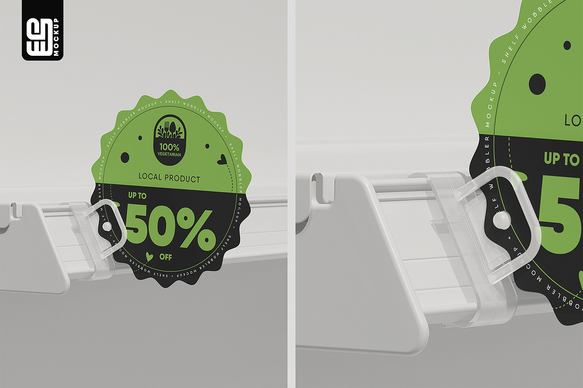 Promotional Shelf Sign Holder Mockup, an Advertising Mockup by SD Mockup (Photo 2 of 4)