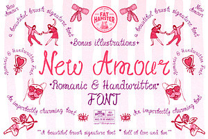 New Amour romantic handwritten font, a Handwritten Font by Fat Hamster