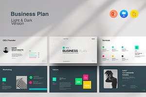 Light & Dark  Business Plan Template, a Presentation Template by evgenystudio