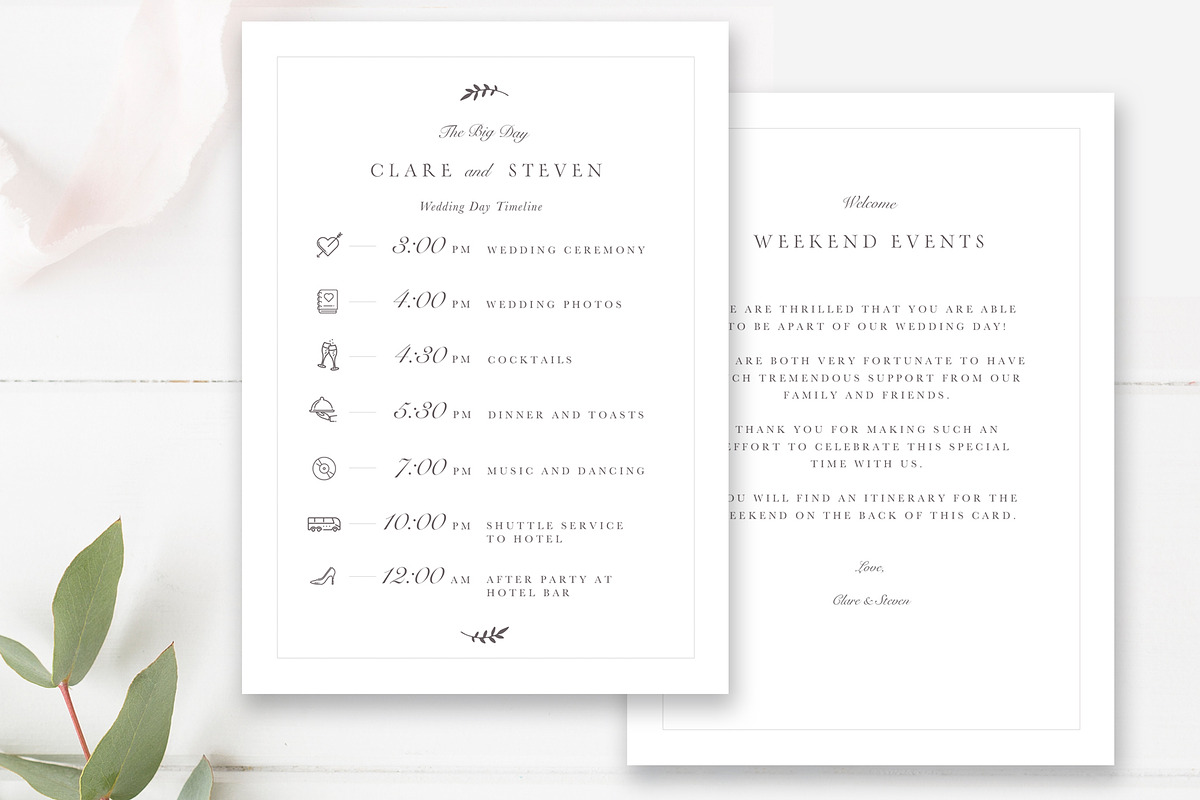 Printable Wedding Schedule, an Invitation Template by By Stephanie Design (Photo 3 of 3)