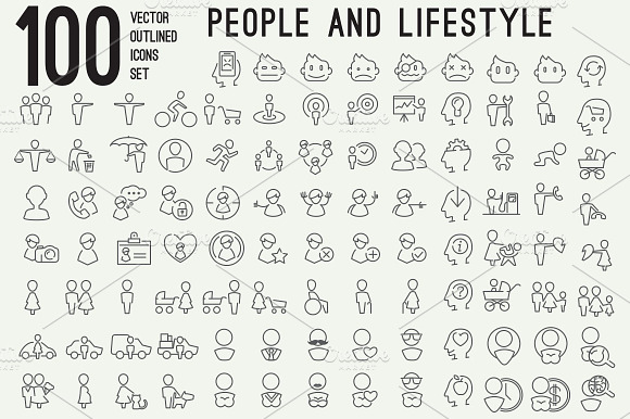 100 People And Family Icons