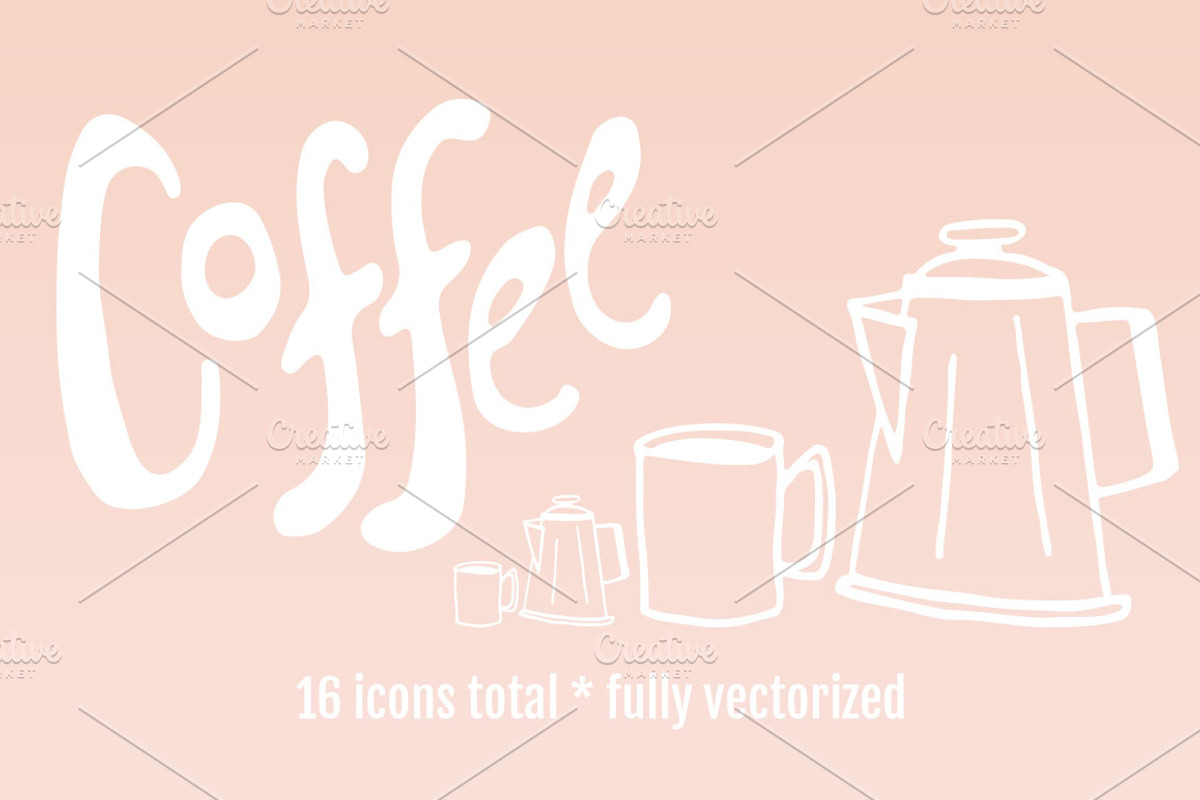 Doodled Coffee Icons, a Food Illustration by Hello Brio (Photo 2 of 5)