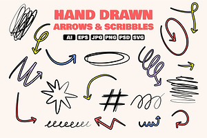 Hand Drawn Arrows and Scribbles, an Object Illustration by Partikusi Design