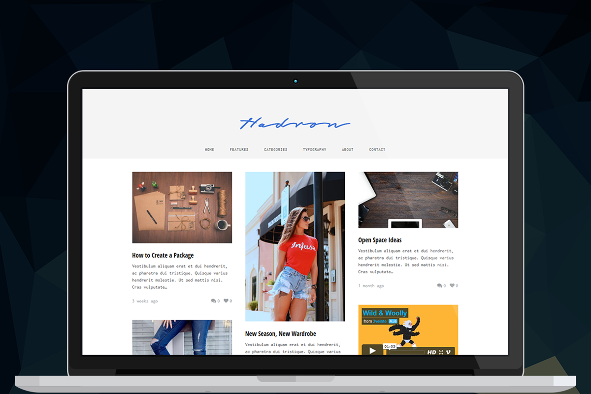 Hadron - Responsive Grid Blog Theme, a WordPress Template by ThemeNeo (Photo 1 of 5)